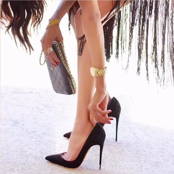Escarpins à talons aiguilles en daim pour femmes