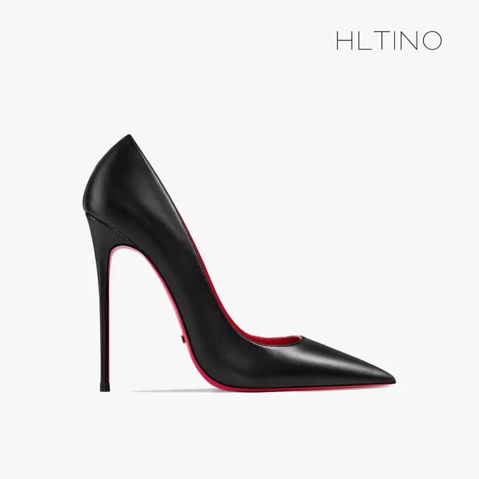 HLTINO Sexy chaussures à fond rouge 12 cm femmes escarpins à talons hauts avec finition mate printemps été automne