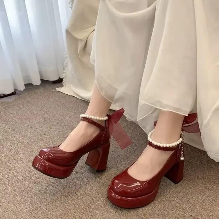 Mary Gasoline Pearl JOwith Platform Chaussures à talons ultra hauts pour femmes, chaussures de mariage à talons de nuit, chaussures Lolita, printemps, nouveau