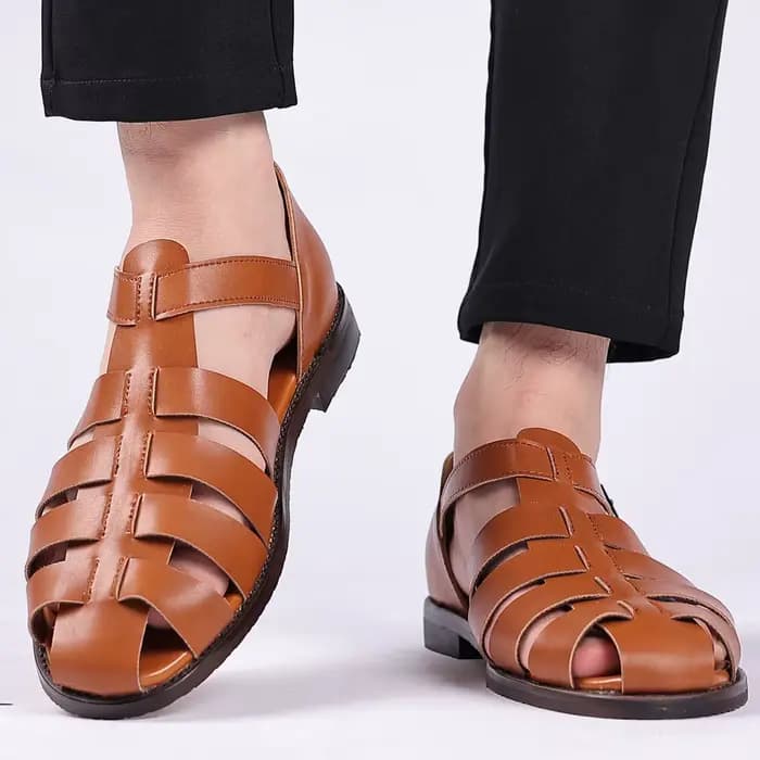 Sandales en cuir véritable Style italien Gladiatus mode affaires