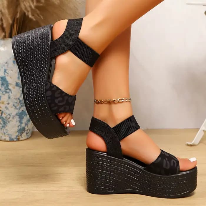 Sandales à talons hauts compensés pour femmes