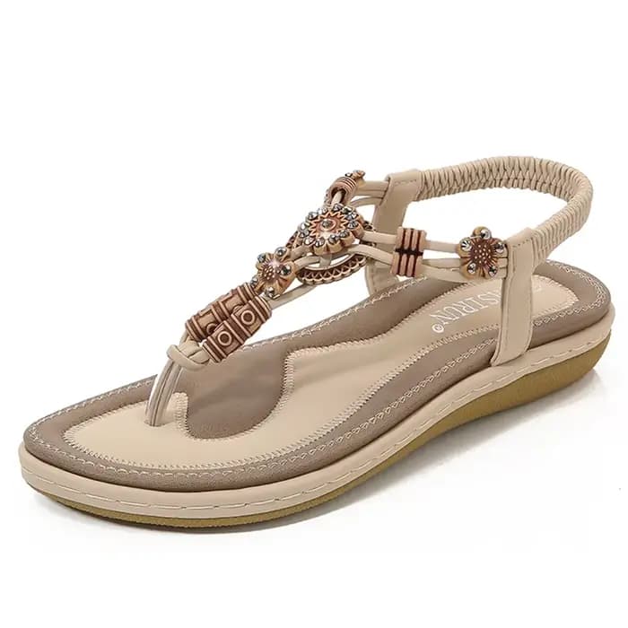 Sandales bohèmes en perles de bois pour femmes