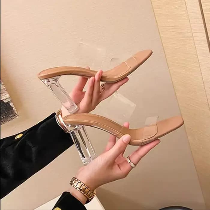 Sandales à talons hauts en plexiglas transparent pour femmes