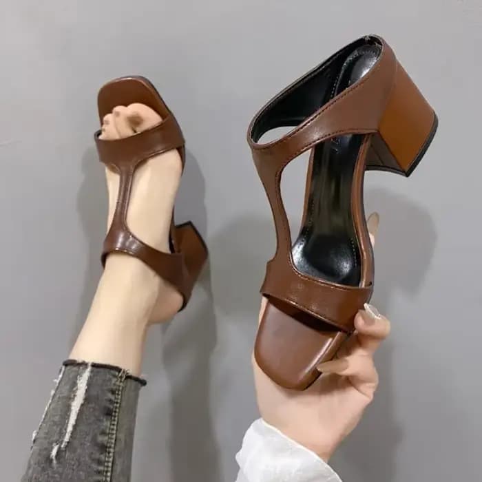 Pantoufles à talons hauts pour femmes été 2025 nouvelle Version coréenne
