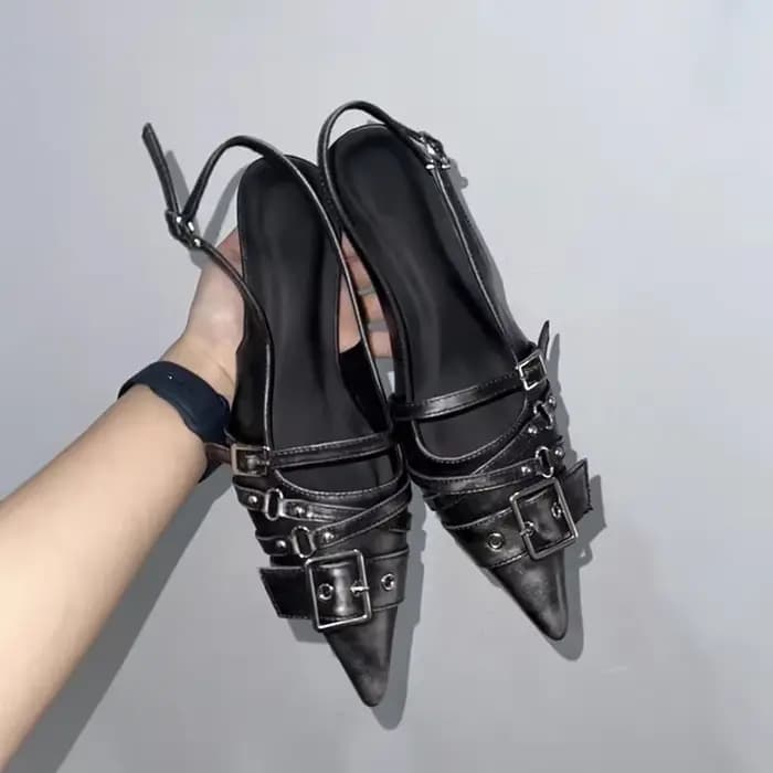 Mules à talons hauts à bout pointu pour femme