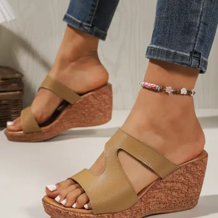Sandales compensées pour femmes à enfiler