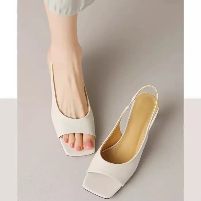Sandales à talons hauts en cuir à bout carré et ouvert, fines et élégantes, style français, pour femme, été, pour les occasions mondaines