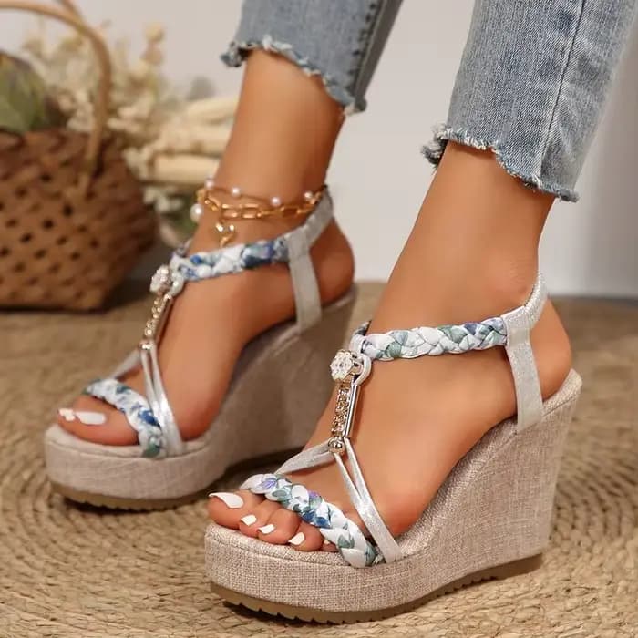 Sandales compensées pour femmes – Chaussures d'été tendance de créateur