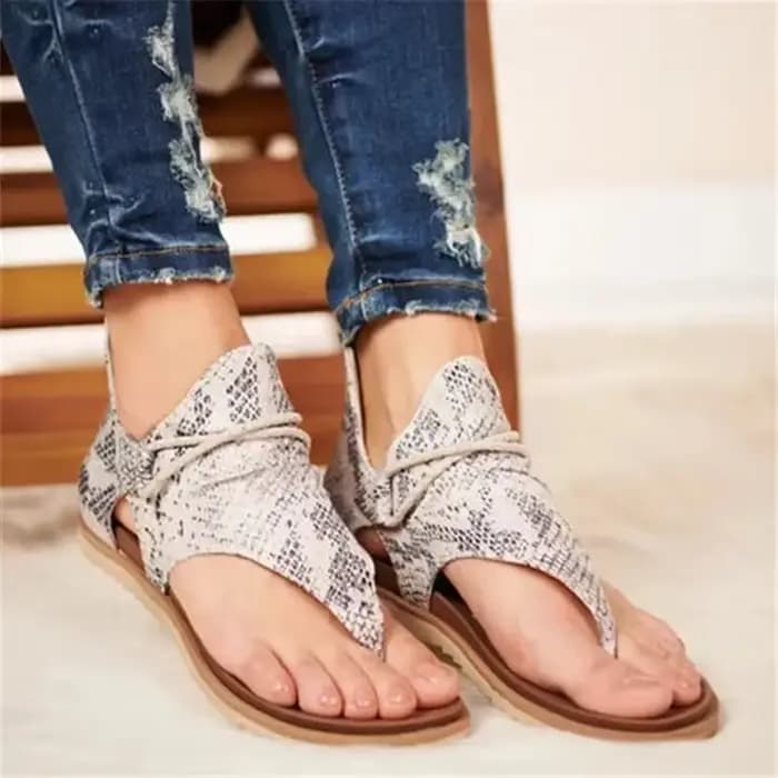 Sandales d'Été à Imprimé Léopard pour Femme, Chaussures Personnalisées, Plates, Grande Taille