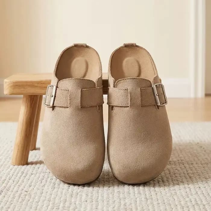 Mules en daim à plateforme pour femme
