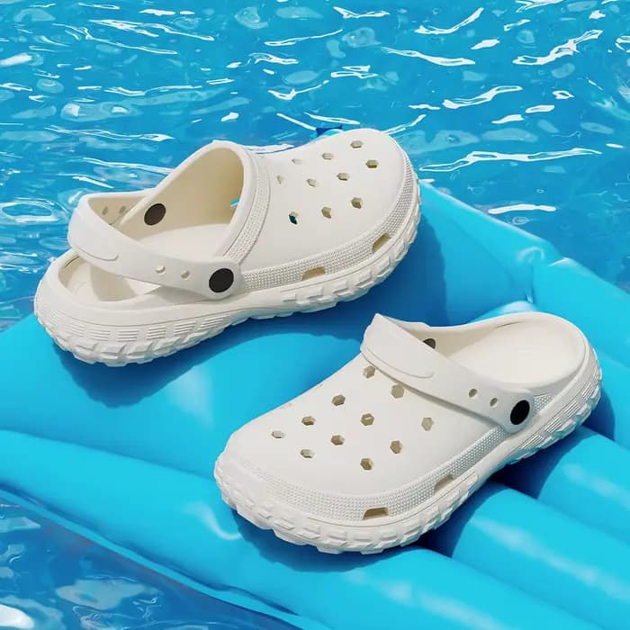 Chaussures à trous pour femmes et hommes, sandales d'extérieur antidérapantes d'été, pantoufles de plage à bout fermé, sensation de merde, fond épais et souple