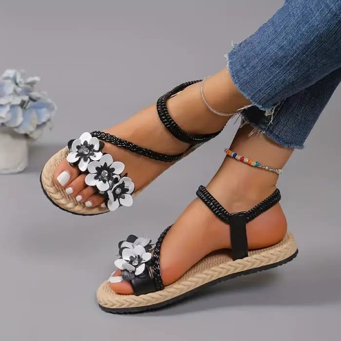Sandales à enfiler pour femmes avec élastique réglable — Nouveau style d'été