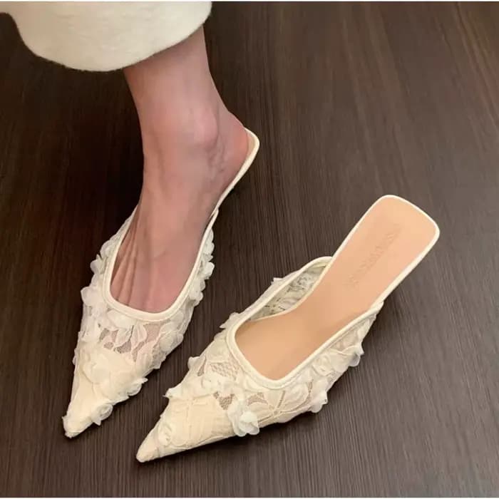 Mules en dentelle pour femmes