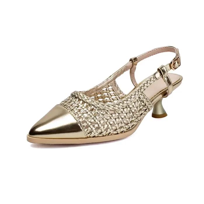 Sandalias De Mujer 2025 été nouveau Style Sexy mode sandales femmes chaton talon bout pointu évider boucle sangle dames chaussures