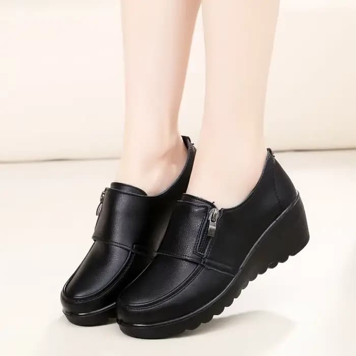 BEYARNE printemps automne femmes mode pompes chaussures femme en cuir véritable coin unique