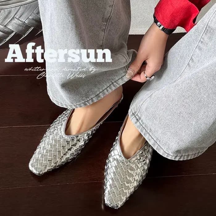 Mules pour femmes en cuir naturel