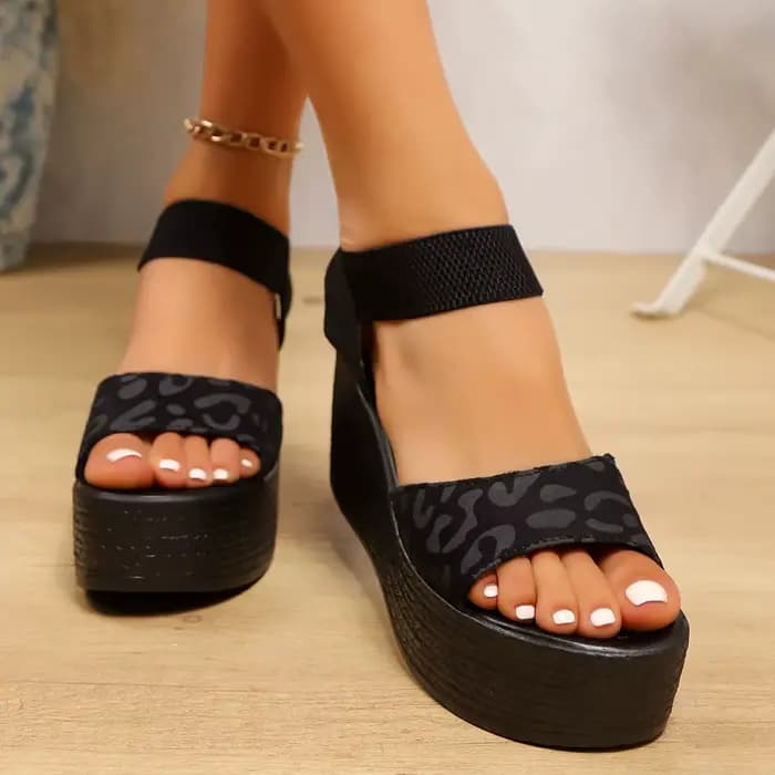 Sandales à talons hauts compensés pour femmes