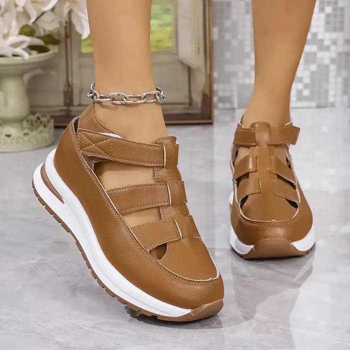 Sandales pour femmes, chaussures d'été, plateforme, talon compensé, gladiateur, confortables, décontractées, nouveauté, luxe, blanc, bout rond, en promotion