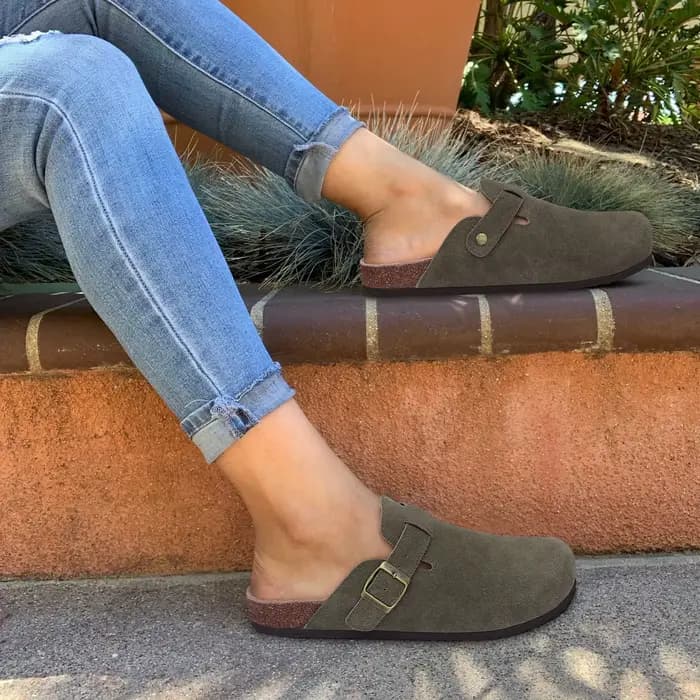 Mules en daim pour femmes