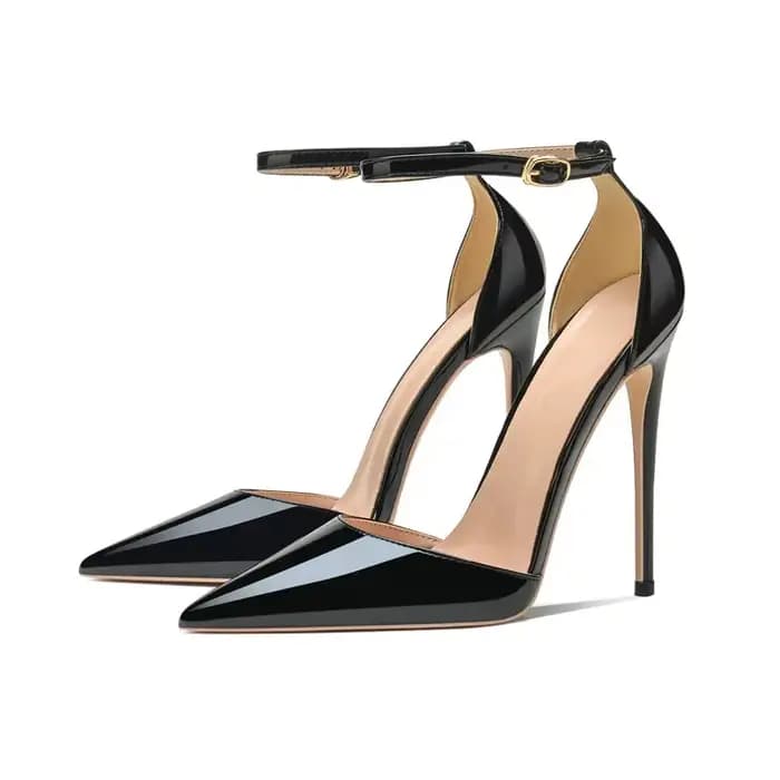 Escarpins à talons aiguilles en cuir verni pour femmes