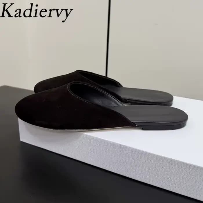 Mules en daim pour femme