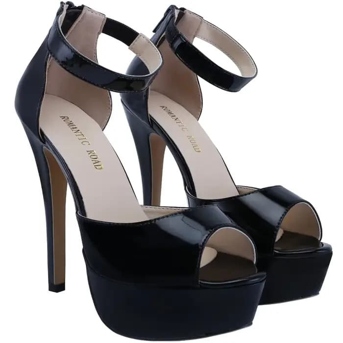 Femmes sandales nouveau Sexy 14CM plate-forme Super talons aiguilles bout ouvert bride à la cheville sandale gladiateur robe de soirée chaussures de mariage