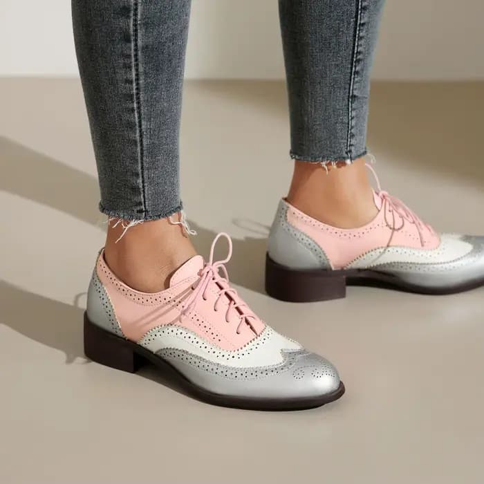 EAGSITY femmes oxford chaussures bout pointu richelieu chaussures talon carré loisirs de plein air sneaker quotidien sneaker marche chaussures de plein air