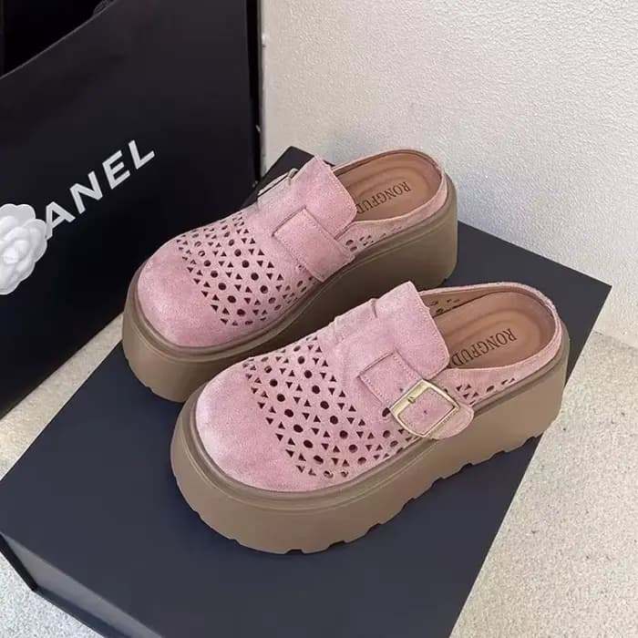 Mules compensées tendance pour femme 2026 – Chaussures d'été décontractées respirantes à enfiler pour un confort optimal