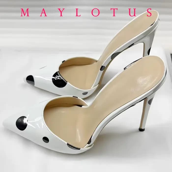 Mules à talons hauts de 8/10/12 cm à bout pointu pour femmes avec un style distinctif