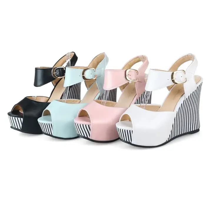 ANOVISHANA nouveau Design femmes sandales Peep Toe compensées 11 cm plate-forme 4 cm boucle sangle couleur mixte grande taille 42 43 44 45 chaussures douces