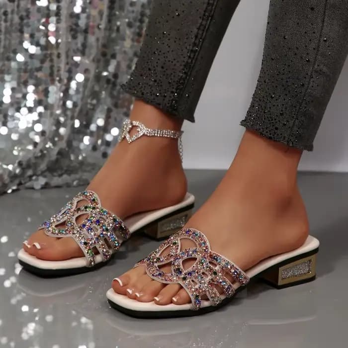 Sandales de luxe à talons bas pour femmes