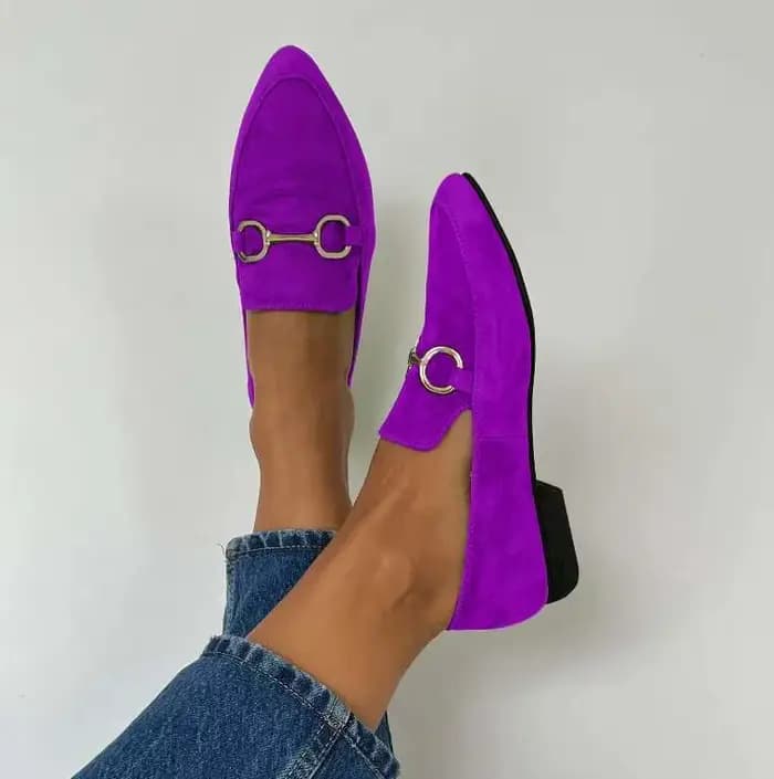 Chaussures à talons plats pour femmes mocassins