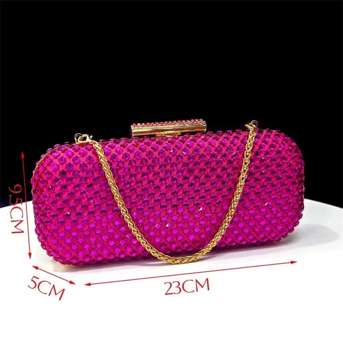 Ensemble élégant talons et sac à main fuchsia pour femme 2026 – Chaussures ornées de strass magnifiques pour mariages et événements spéciaux