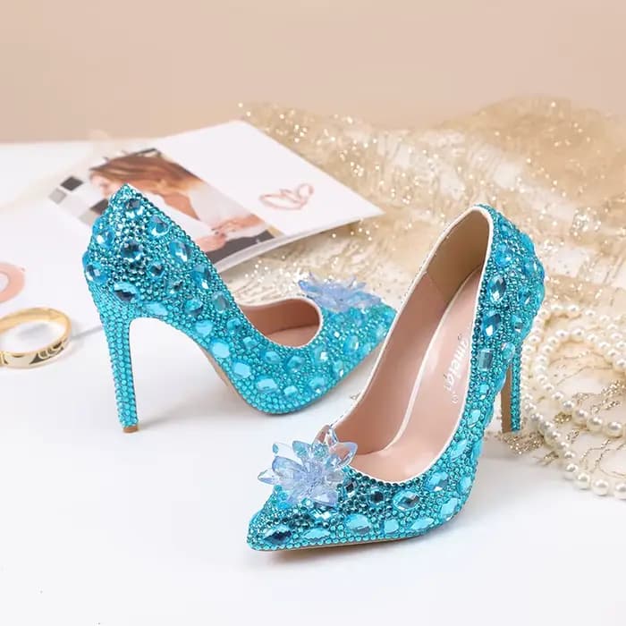 Talons hauts mariage femmes chaussures diamant pompes cendrillon cristal