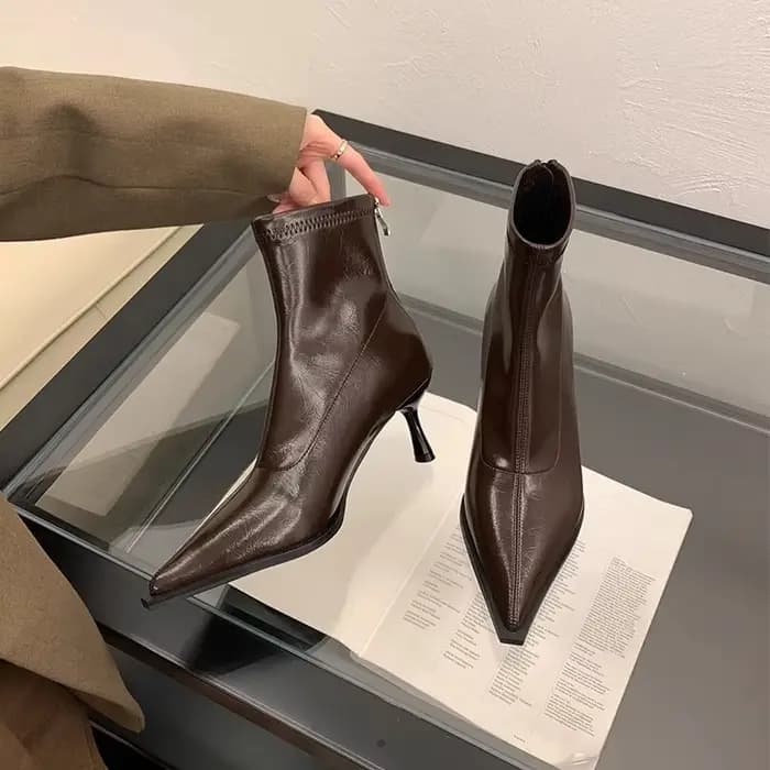 2025 nouvelles bottines pour femmes Sexy bout pointu femme bottes courtes mode casual dames mince