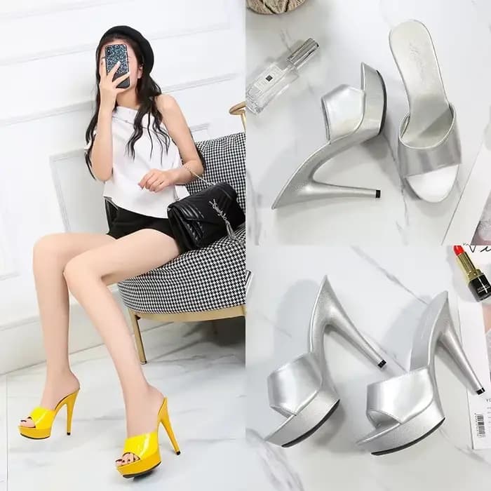 Femmes pantoufles Mule sandales en cuir verni Sexy mode 13CM diapositives chaussures de fête pour femme luxe rouge