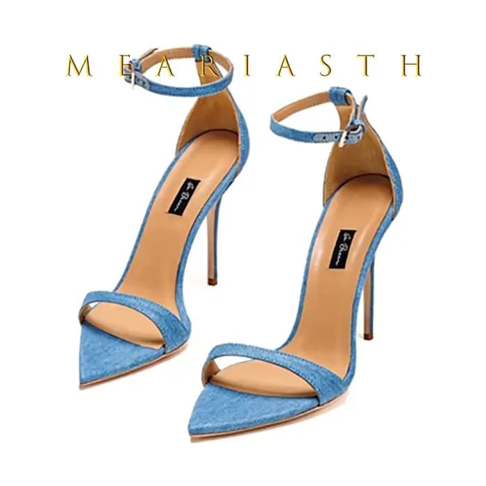 Bout pointu talon aiguille sandales cheville boucle pompes nouveauté concepteur élégant dames Banquet fête talons Zapatos Para Mujere