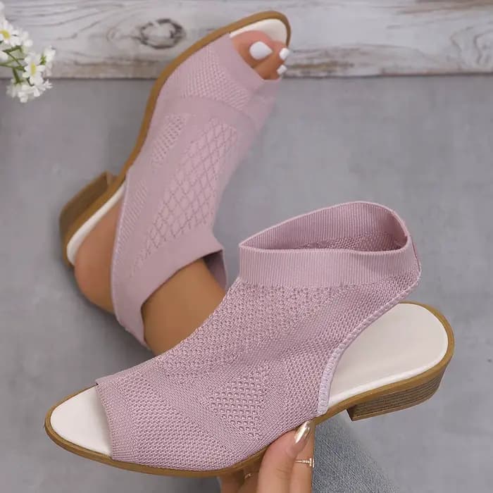 Sandales pour femmes 2025 été bout ouvert maille respirant chaussures
