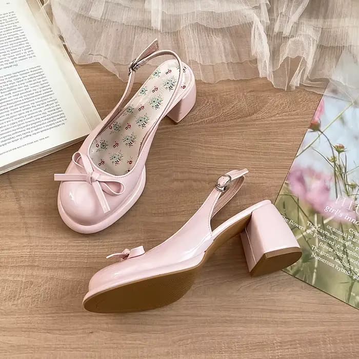 Sandales à bout couvert avec nœud papillon pour femmes