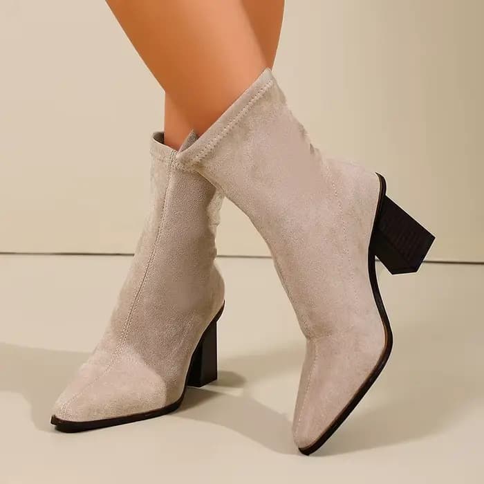 Bottines à talons hauts en faux daim pour femme
