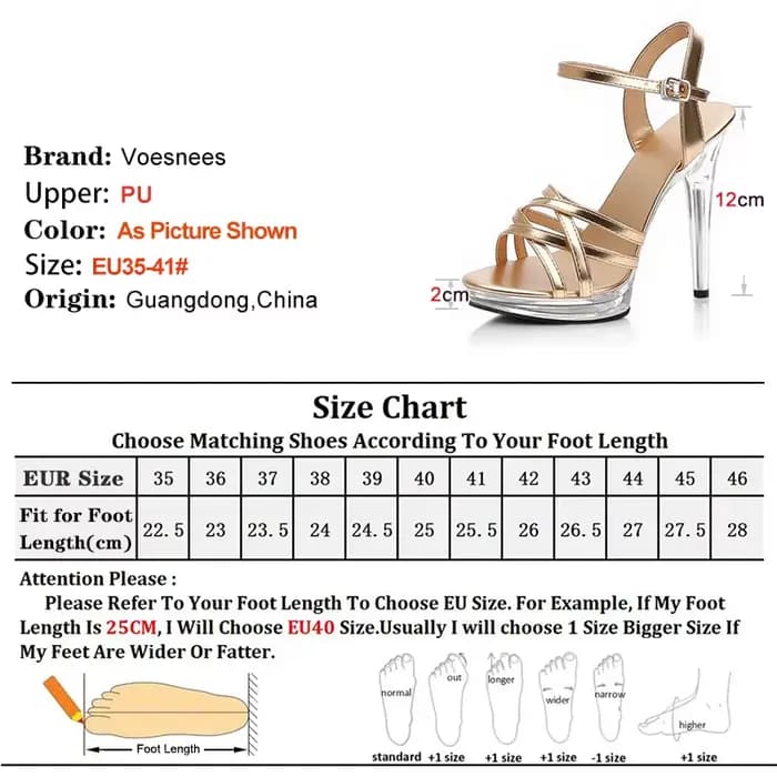 Talons hauts dorés 12cm plate-forme 2cm chaussures pour femmes