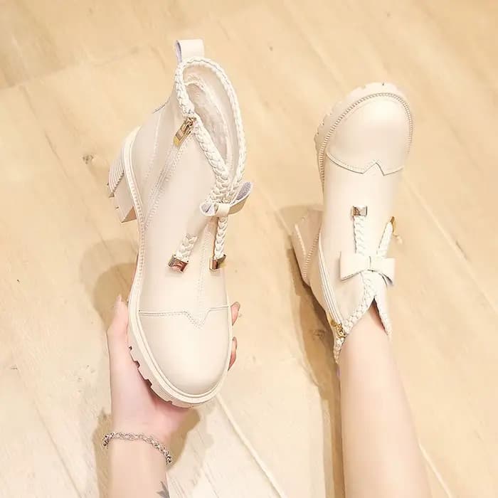 Bottines à Talons Blancs pour Femme