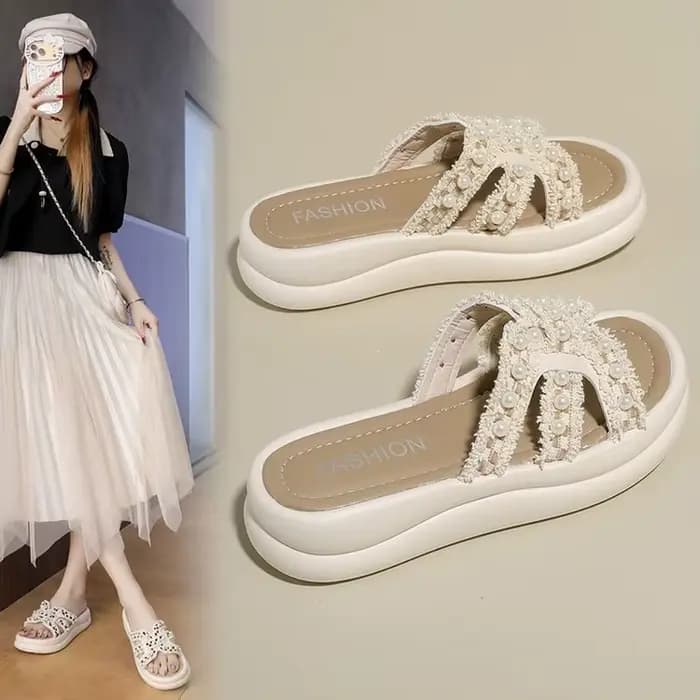 Sandales à talons épais pour femmes, style féerique, décontractées, pour l'été, la plage, à enfiler, semelle en caoutchouc, confortables