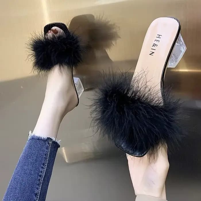 Mules carrées à talons hauts pour femmes