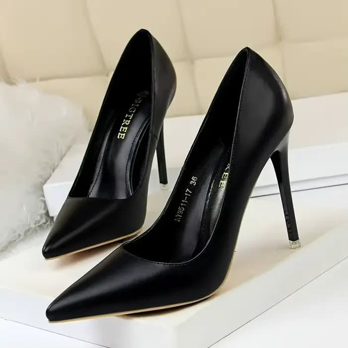 Escarpins pour femmes 7.5cm 10.5cm talons hauts en cuir souple chaussures simples peu profondes