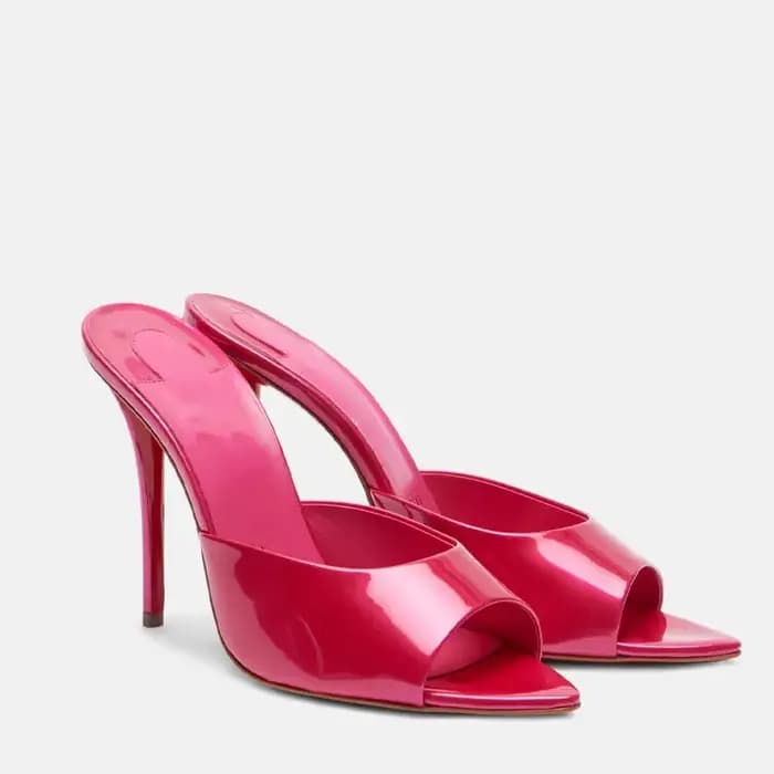 Nouvelles sandales romaines à bout ouvert et pointu pour femmes, chaussures sexy en métal, pantoufles d'extérieur, talon de 10,5 cm, Sandalias Romanas Mujer
