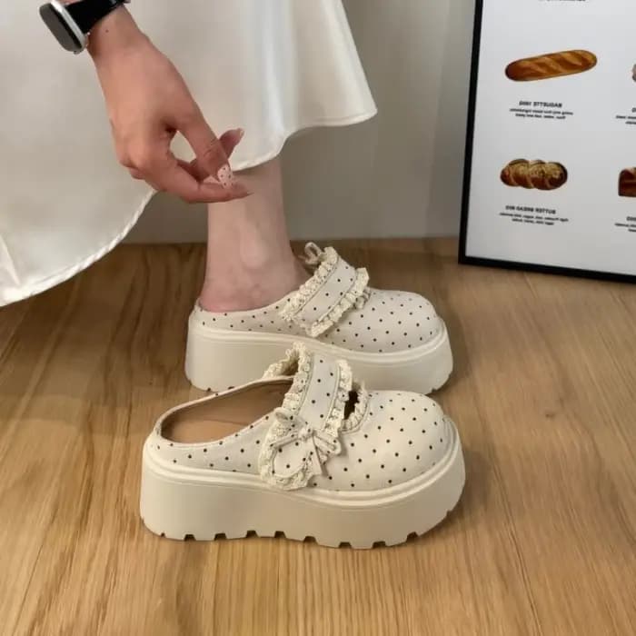 Nouvelles mules Mary Jane à plateforme à pois pour femme 2026