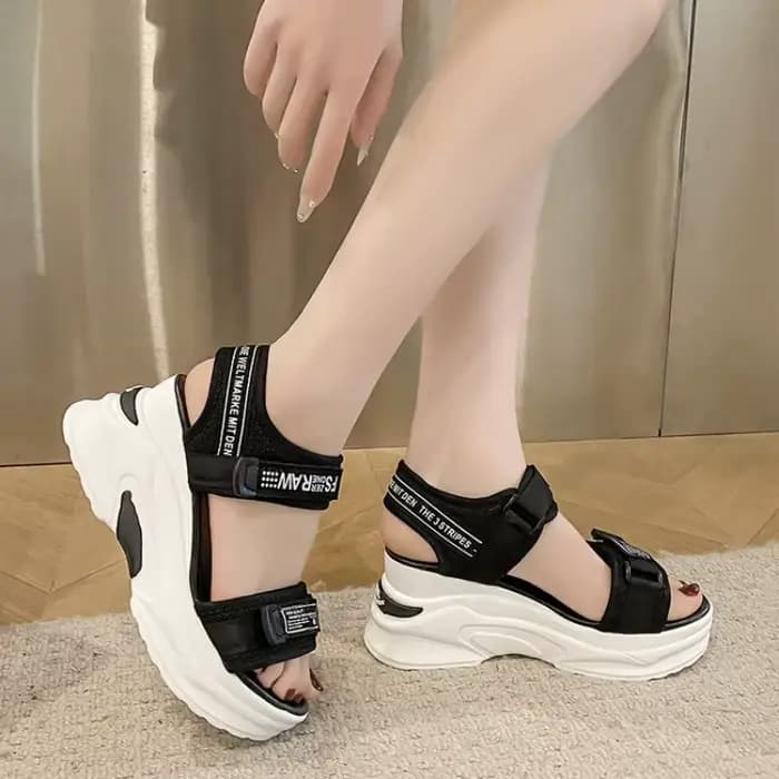 Femmes Sport sandale été nouvelle mode pente talon plate-forme surélevée chaussures filles loisirs de plein air à talons hauts bouche de poisson sandales