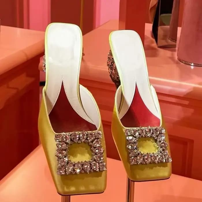 Mules carrées en biscuits pour femmes