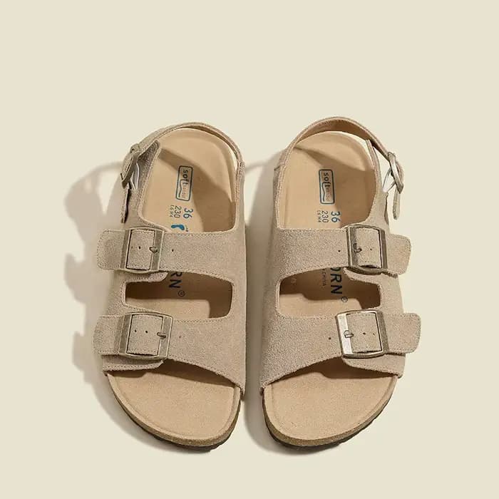 Sandales romaines en cuir véritable pour femme